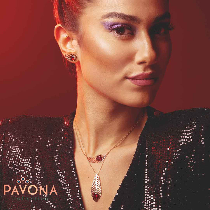 Pavona Red Stone Small Necklace