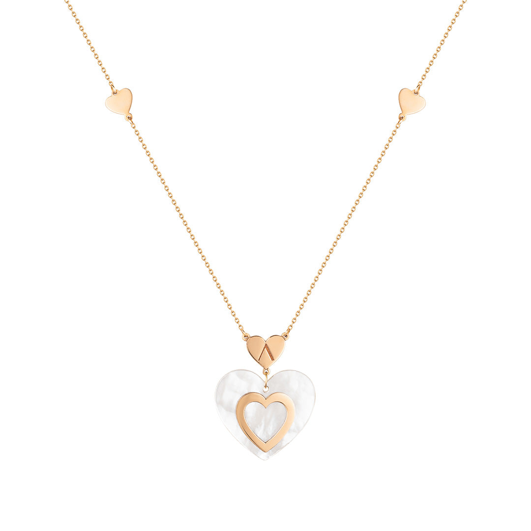 Imperial Heart Mother Of Pearl Necklace