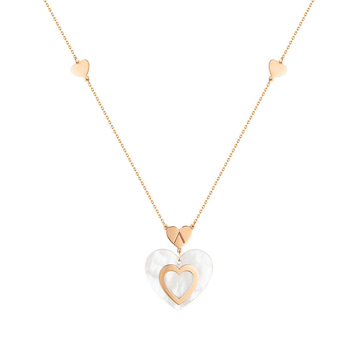Imperial Heart Mother Of Pearl Necklace