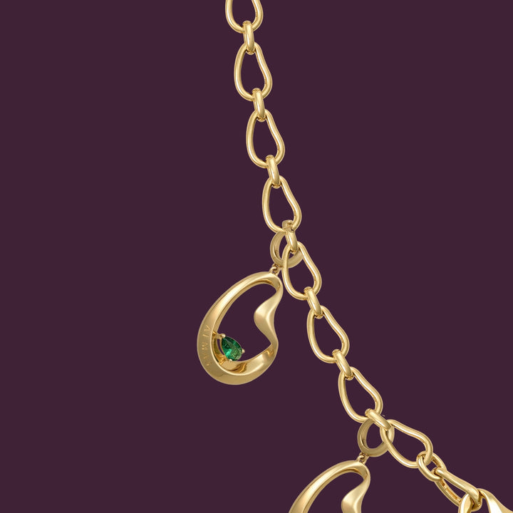 PERA SYNTHETIC EMERALD CHARM