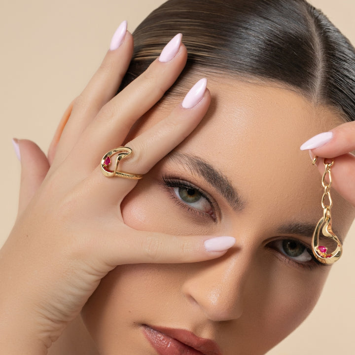 PERA SYNTHETIC RUBY RING