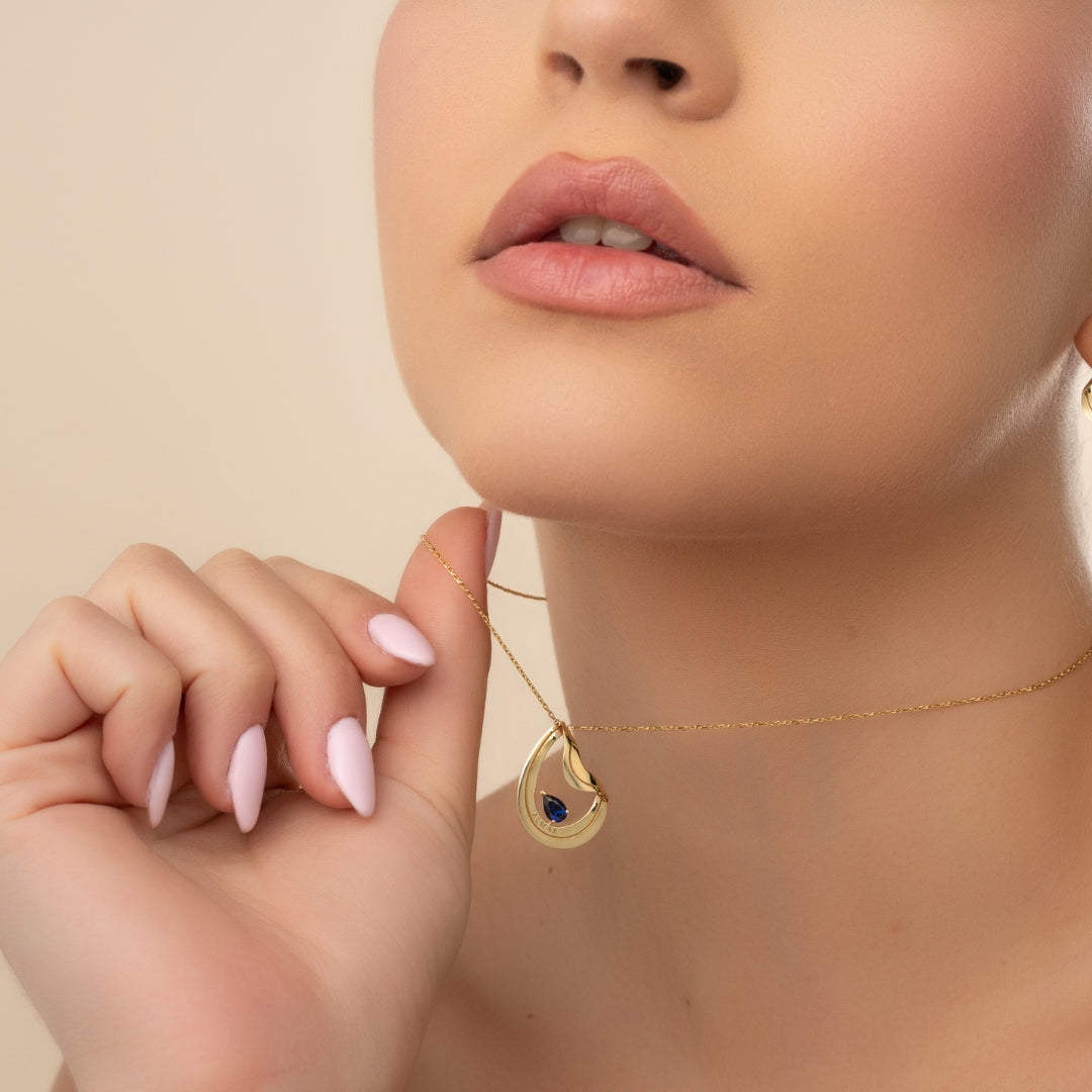 PERA SYNTHETIC SAPPHIRE NECKLACE