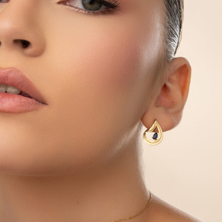 PERA SYNTHETIC SAPPHIRE EARRINGS