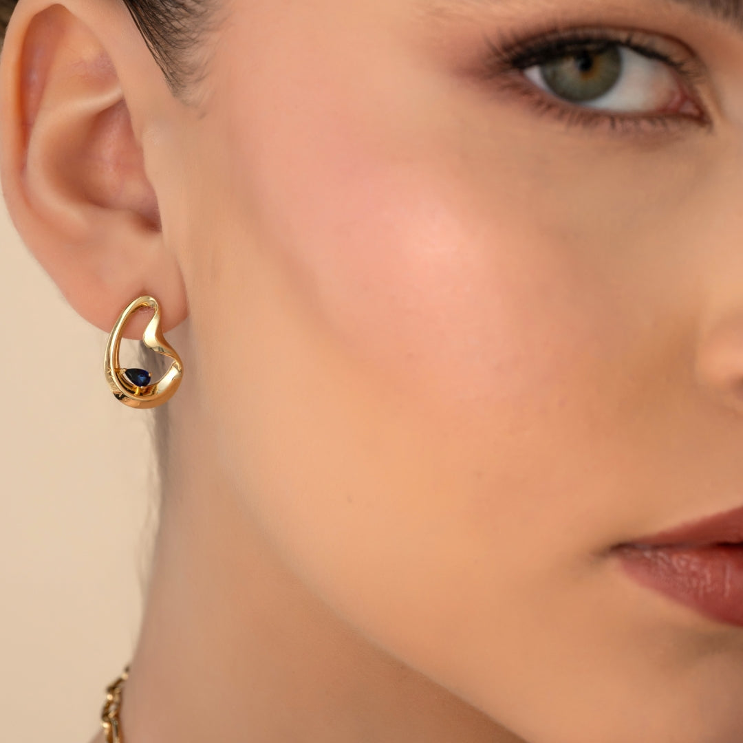 PERA SYNTHETIC SAPPHIRE EARRINGS