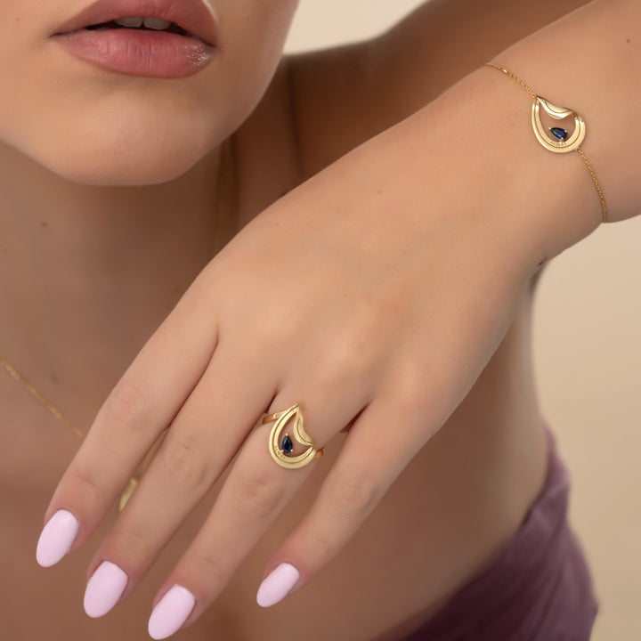 PERA SYNTHETIC SAPPHIRE RING