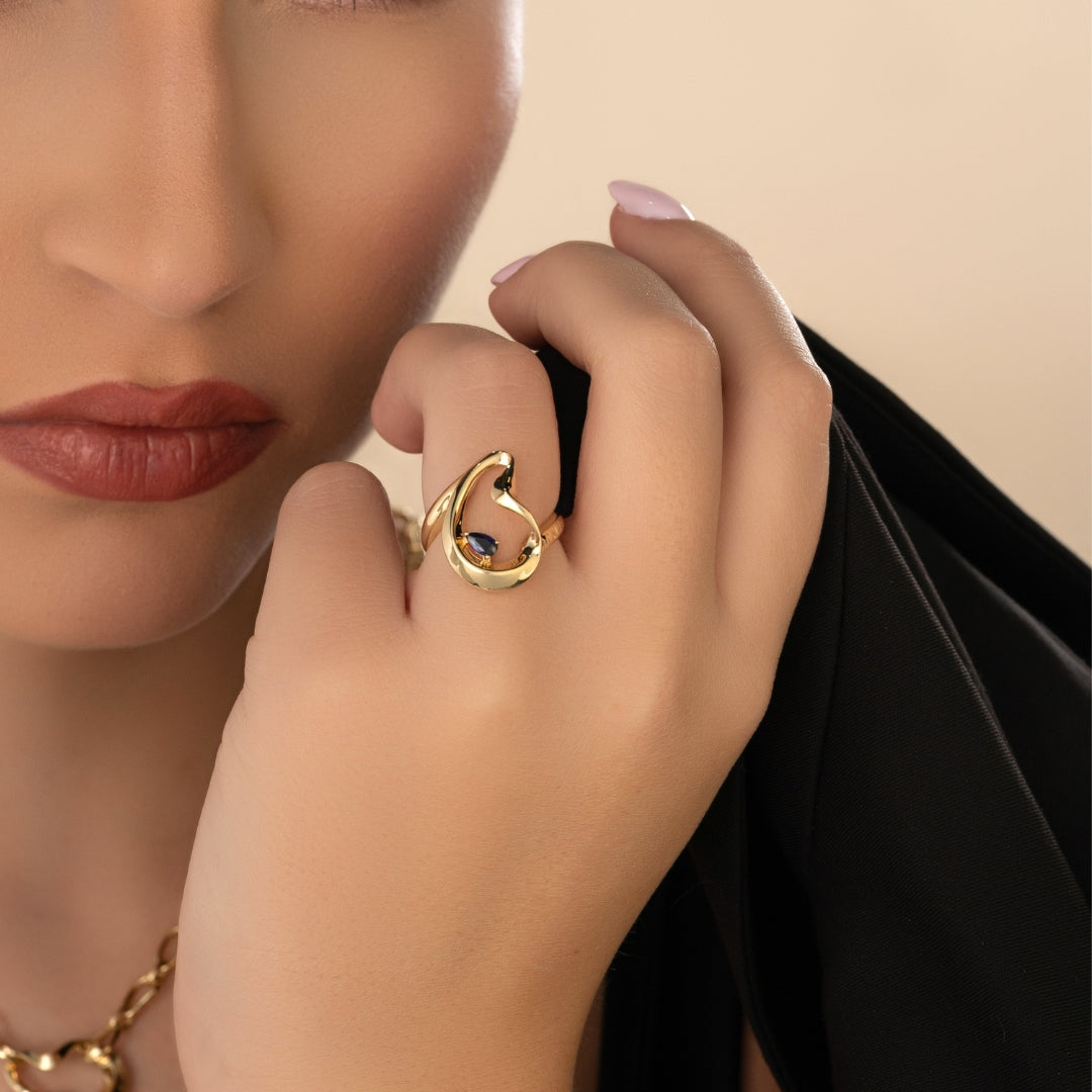 PERA SYNTHETIC SAPPHIRE RING