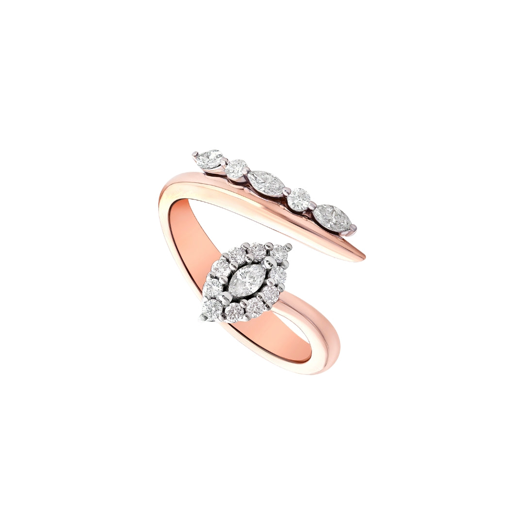 Almas Rind Pink Gold Ring Marquise and round Shape – Almas Jewelry