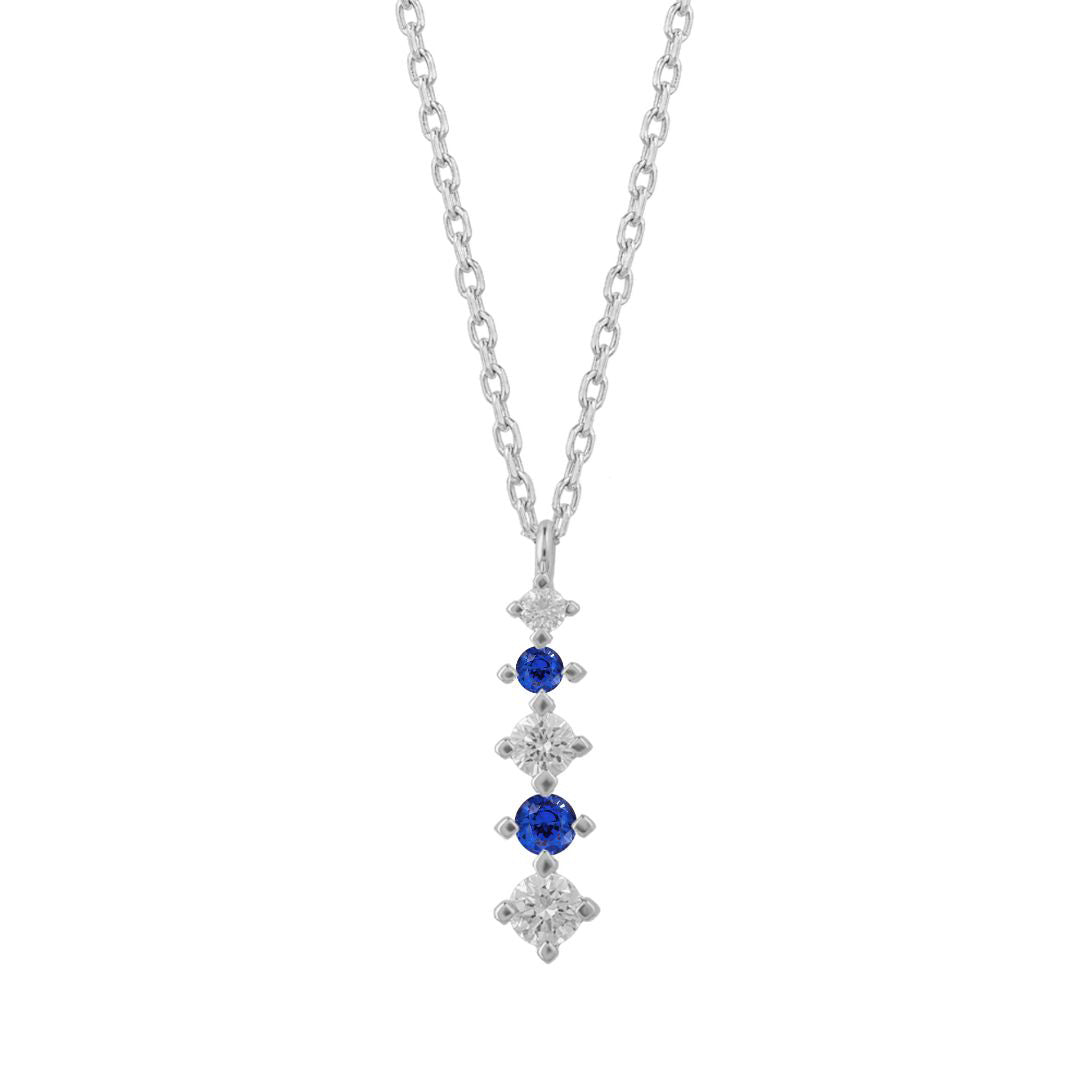 Eternity Sapphire With Diamond Necklace