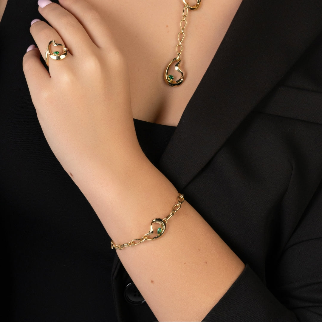 PERA SYNTHETIC EMERALD BRACELET