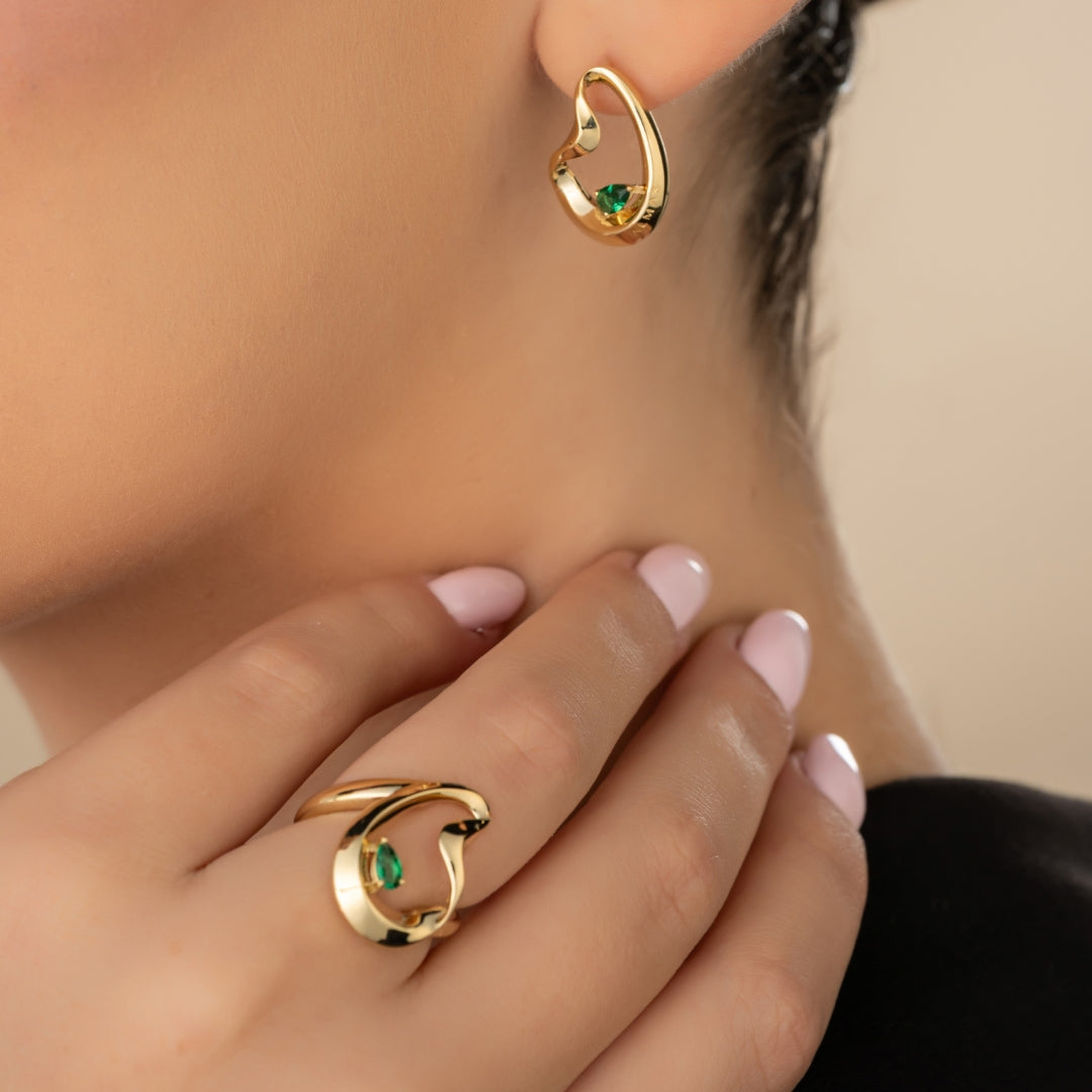 PERA SYNTHETIC EMERALD RING