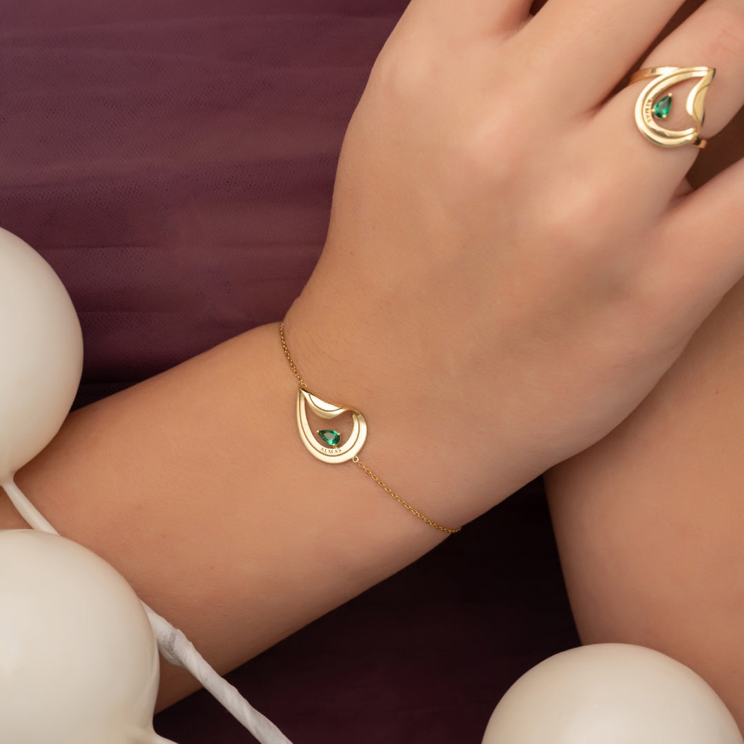 PERA SYNTHETIC EMERALD BRACELET