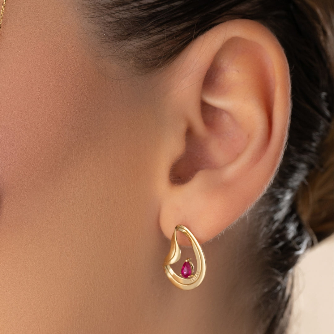 PERA SYNTHETIC RUBY EARRINGS