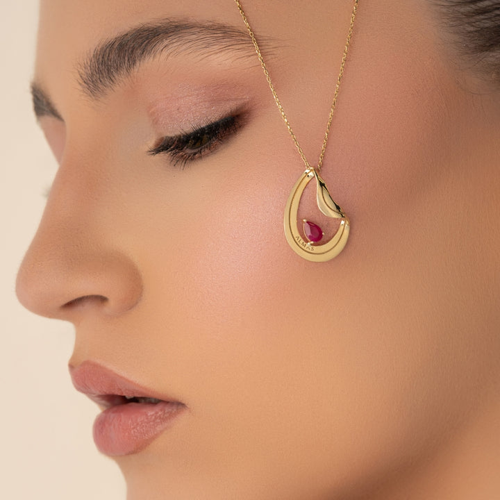 PERA SYNTHETIC RUBY NECKLACE