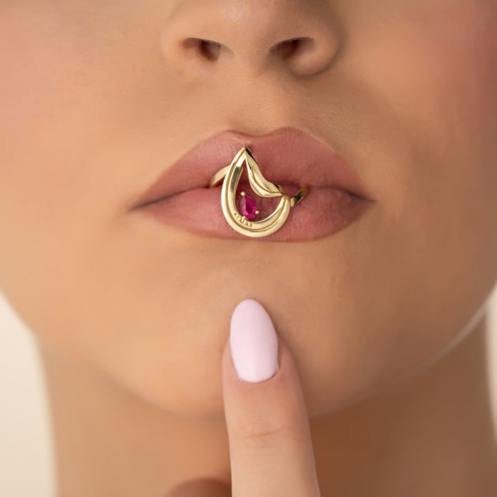 PERA SYNTHETIC RUBY RING